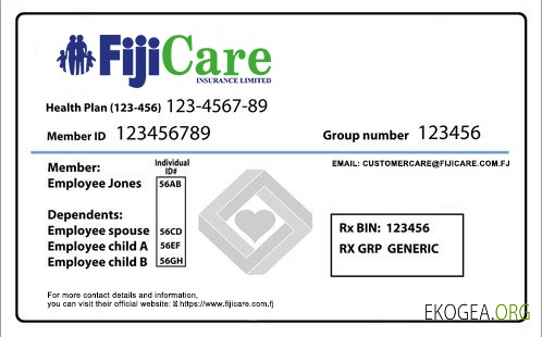 Carte d'assurance maladie des Fidji